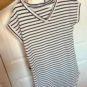 Stripped Loose Fitted Tshirt Dress